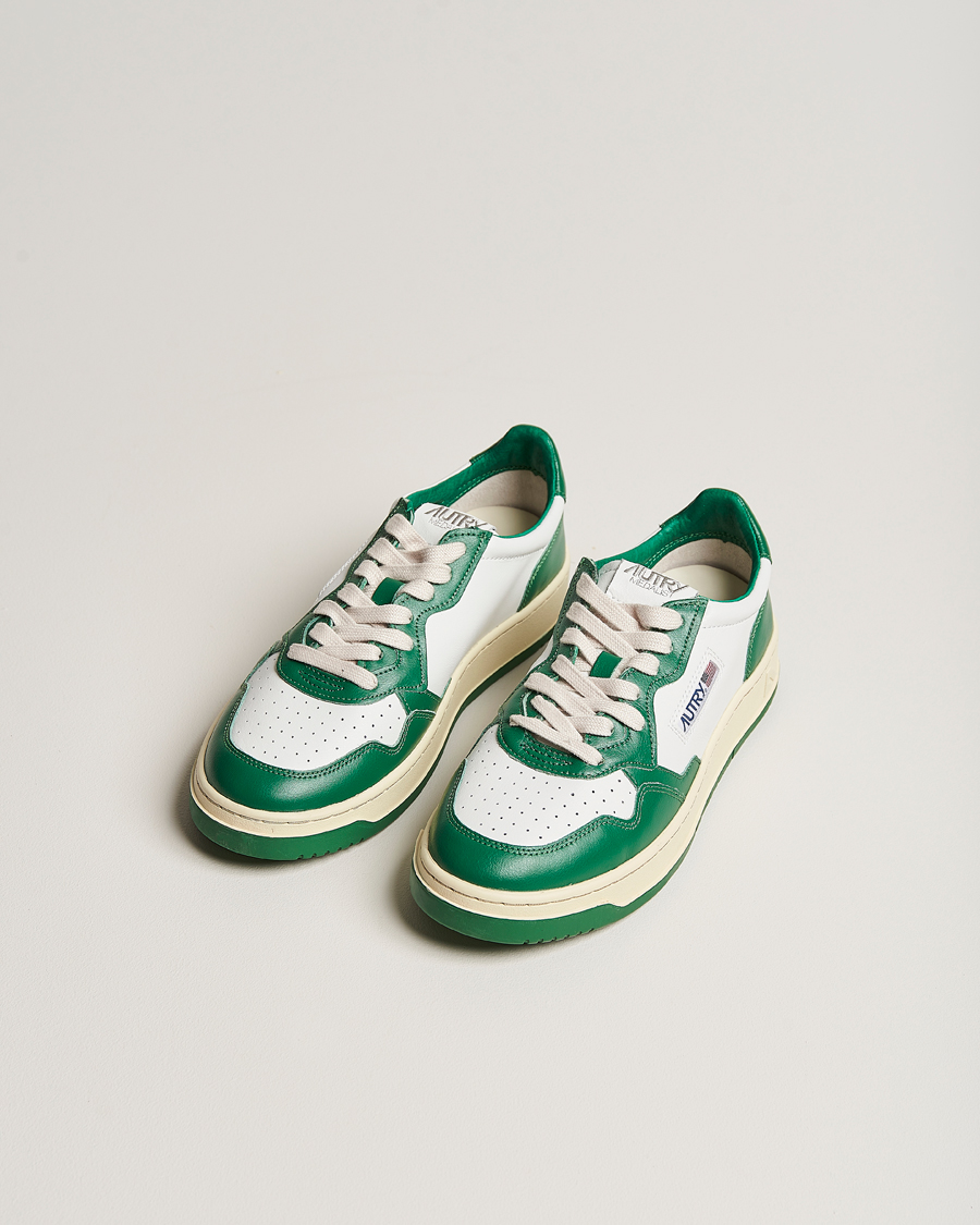 Herre | Autry Medalist Low Bicolor Leather Sneaker White/Green | Autry | Medalist Low Bicolor Leather Sneaker White/Green