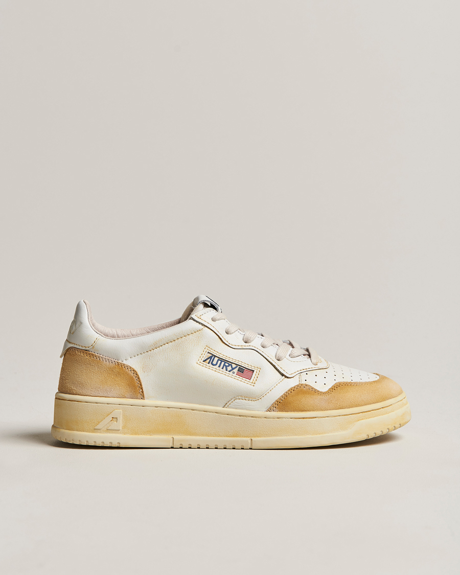 Herre | Autry Super Vintage Low Leather/Suede Sneaker Leat White | Autry | Super Vintage Low Leather/Suede Sneaker Leat White