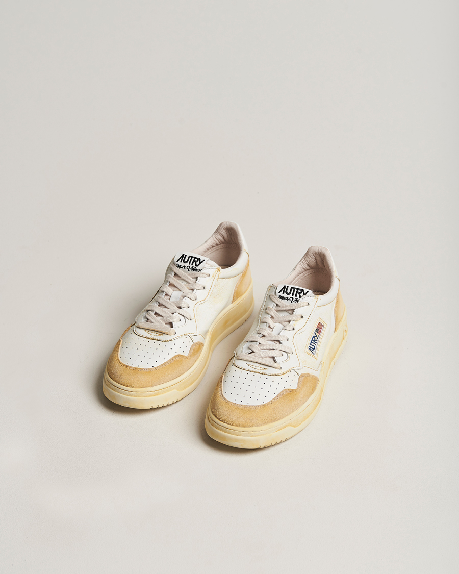 Herre | Autry | Autry | Super Vintage Low Leather/Suede Sneaker Leat White