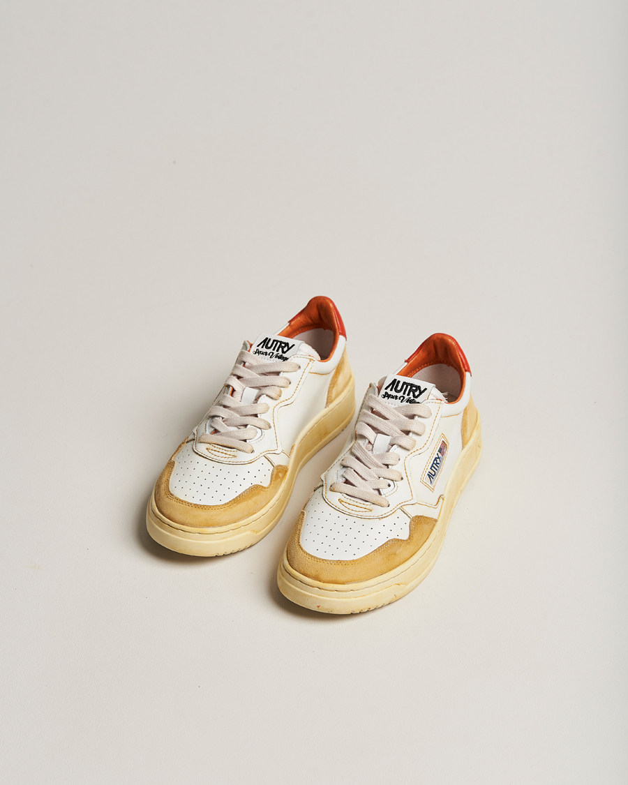 Herre | Sneakers | Autry | Super Vintage Low Leather/Suede Sneaker Leat White/Orange
