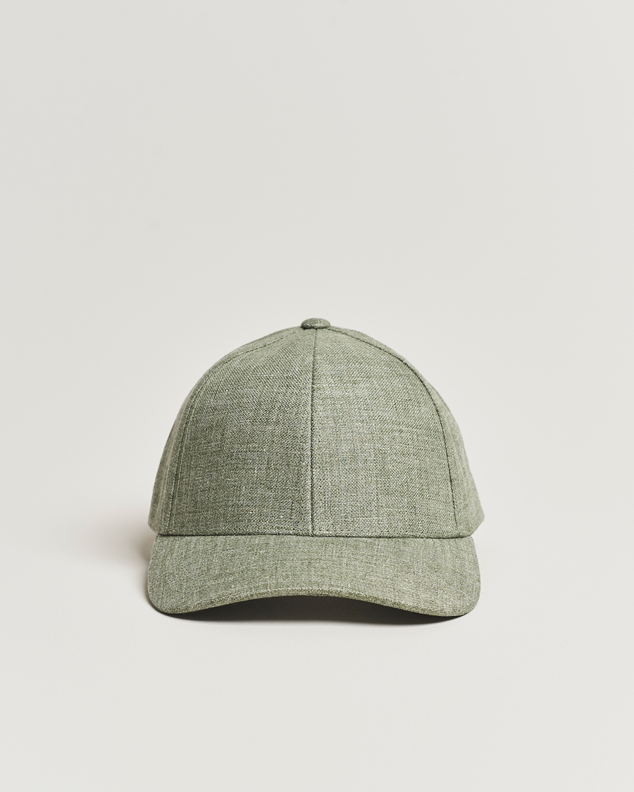 Herre | | Varsity Headwear | Linen Baseball Cap Pistachio Green