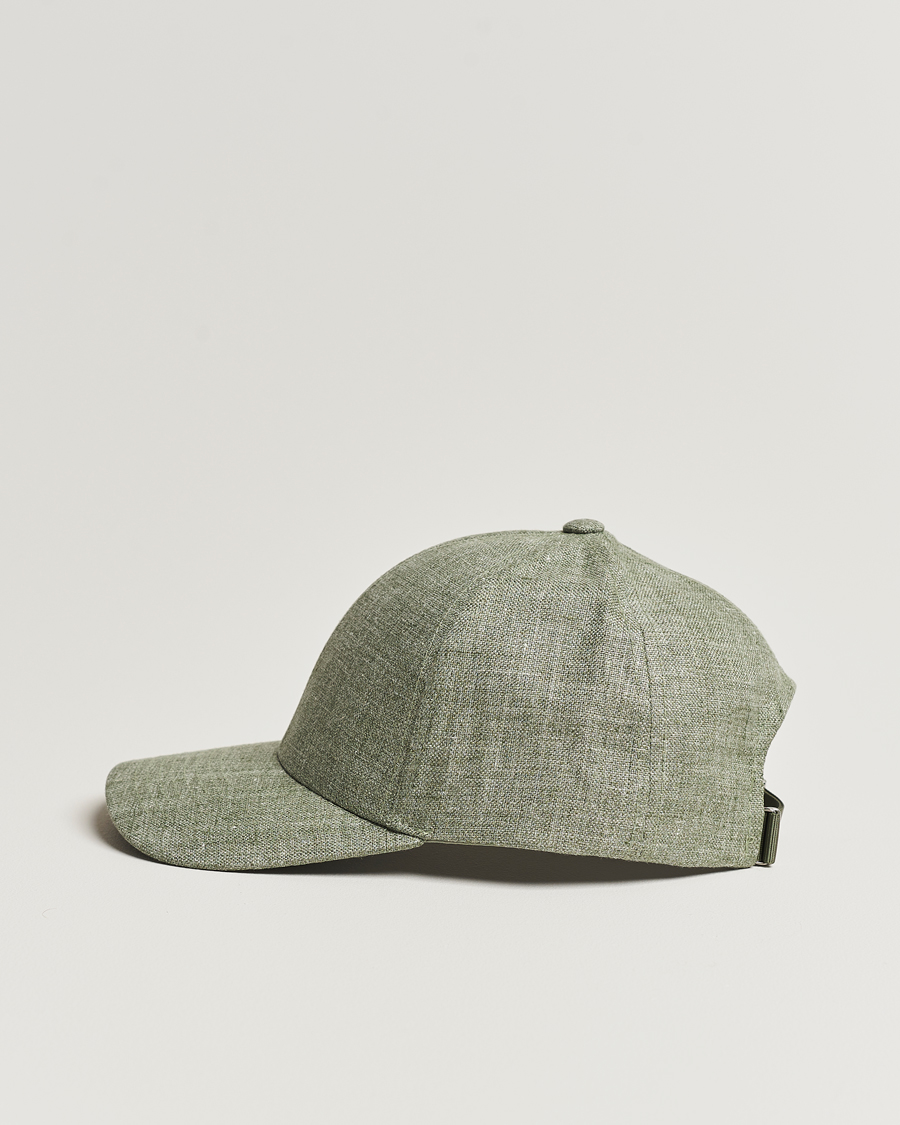 Herre | | Varsity Headwear | Linen Baseball Cap Pistachio Green