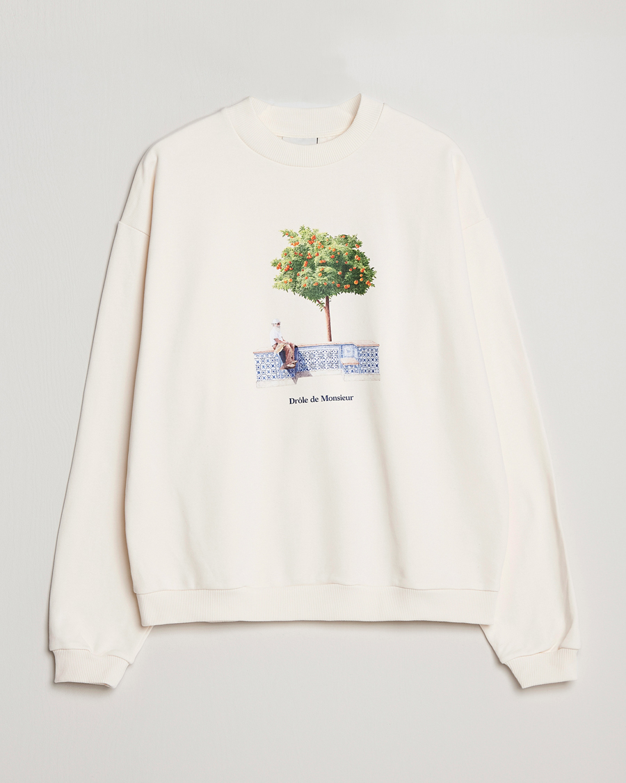 Herre | Gensere | Drôle de Monsieur | Oranger Print Sweatshirt Off White