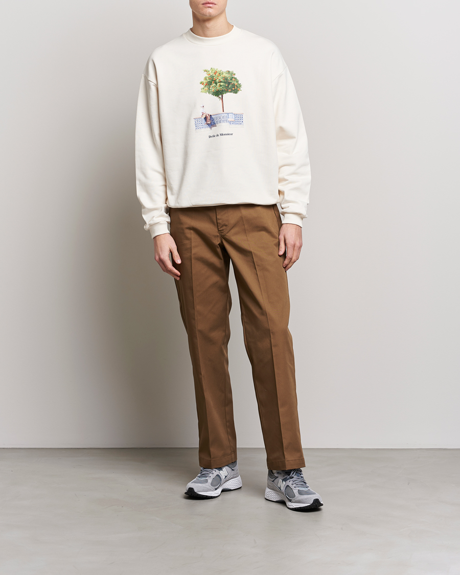 Herre | Gensere | Drôle de Monsieur | Oranger Print Sweatshirt Off White