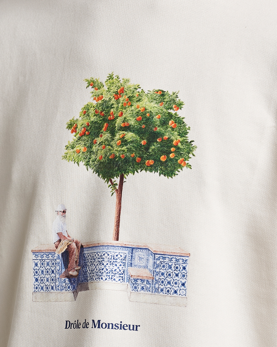 Herre | Gensere | Drôle de Monsieur | Oranger Print Sweatshirt Off White