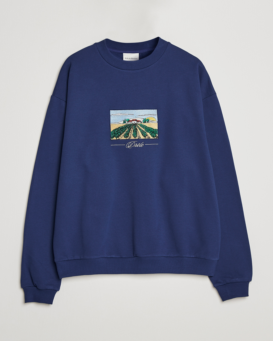 Herre | Gensere | Drôle de Monsieur | Vignes Embroidered Sweatshirt Navy