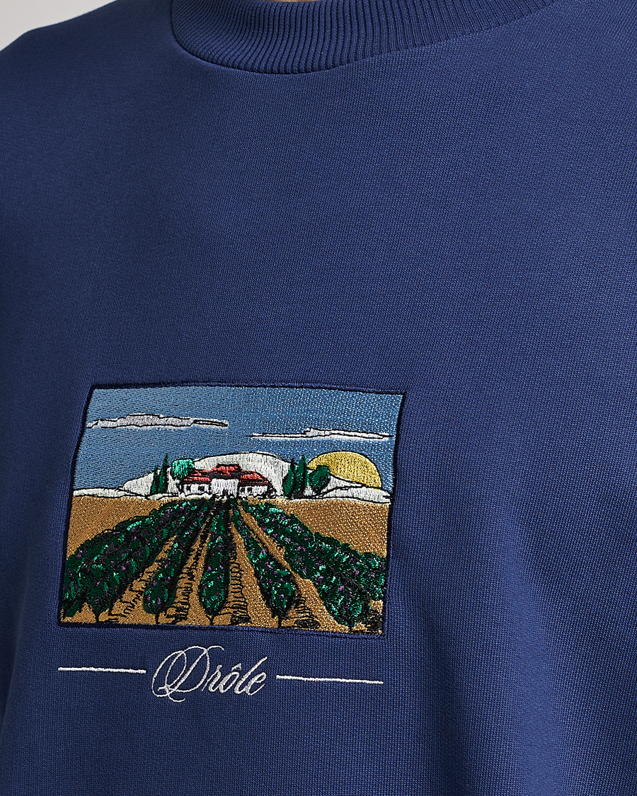 Herre | Gensere | Drôle de Monsieur | Vignes Embroidered Sweatshirt Navy