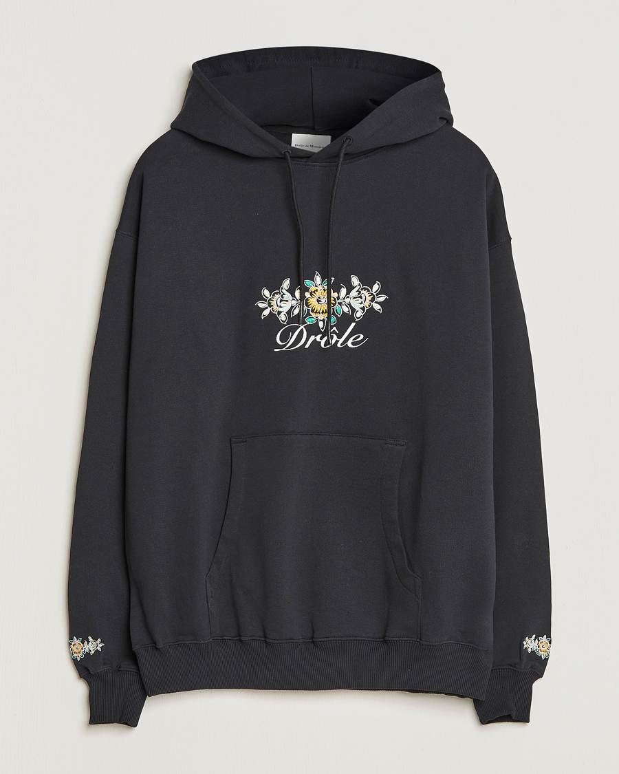 Herre | Gensere | Drôle de Monsieur | Fleur Embroidered Hoodie Black