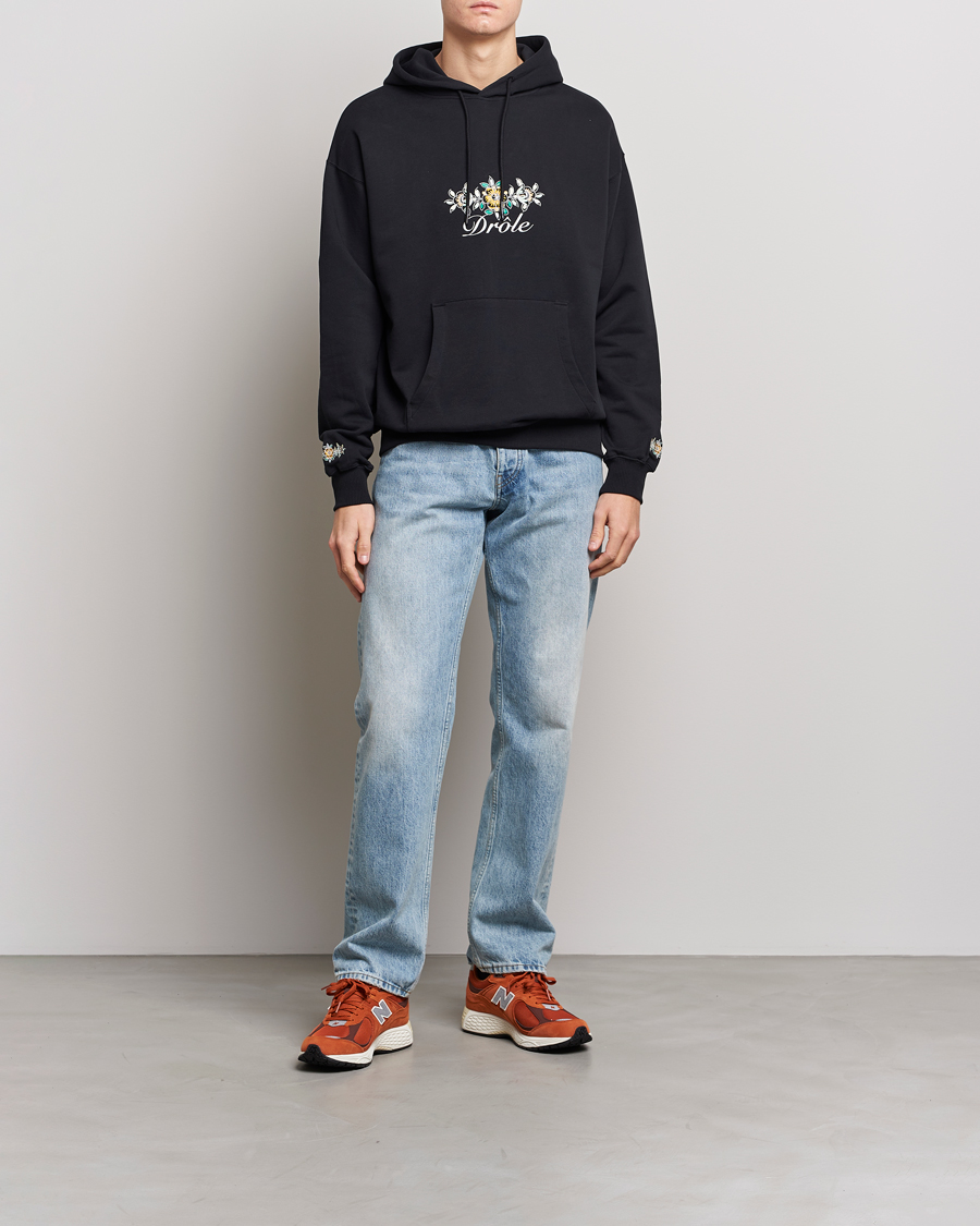Herre | Gensere | Drôle de Monsieur | Fleur Embroidered Hoodie Black
