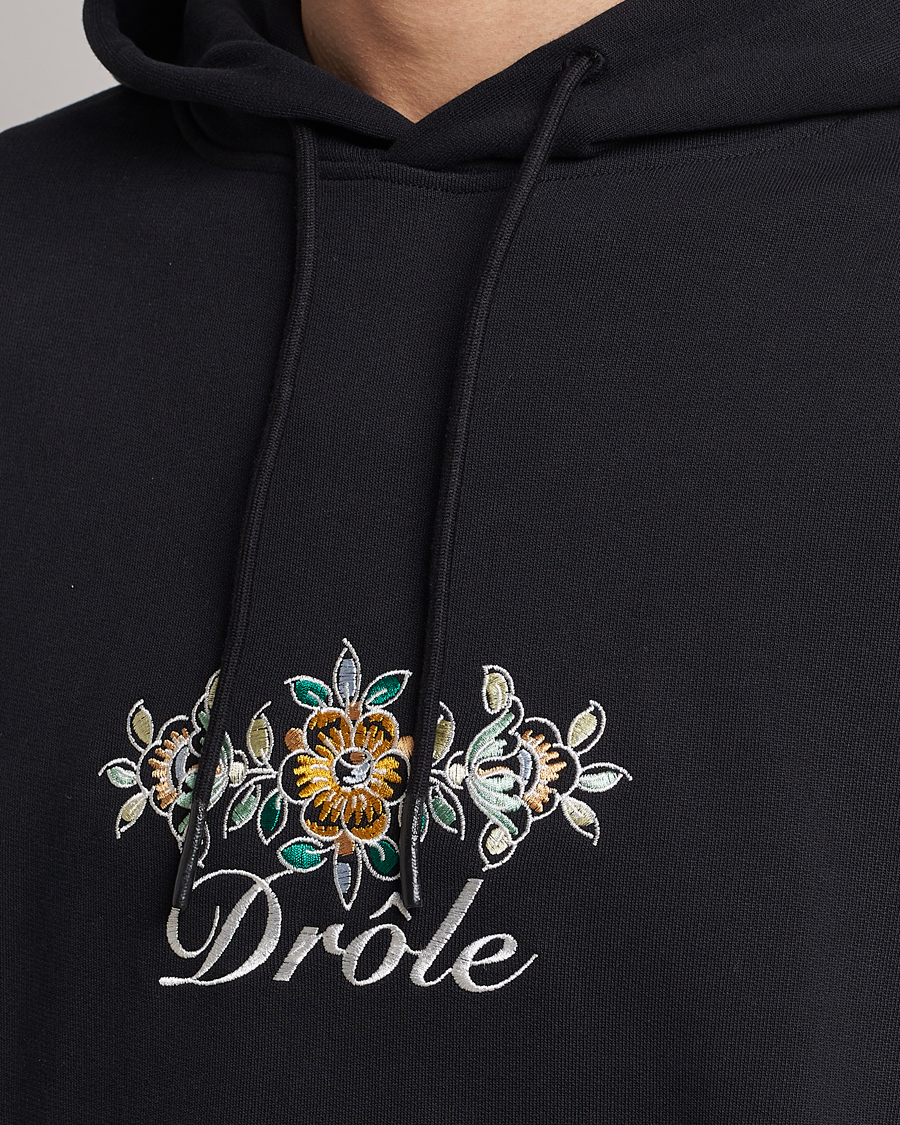 Herre | Gensere | Drôle de Monsieur | Fleur Embroidered Hoodie Black