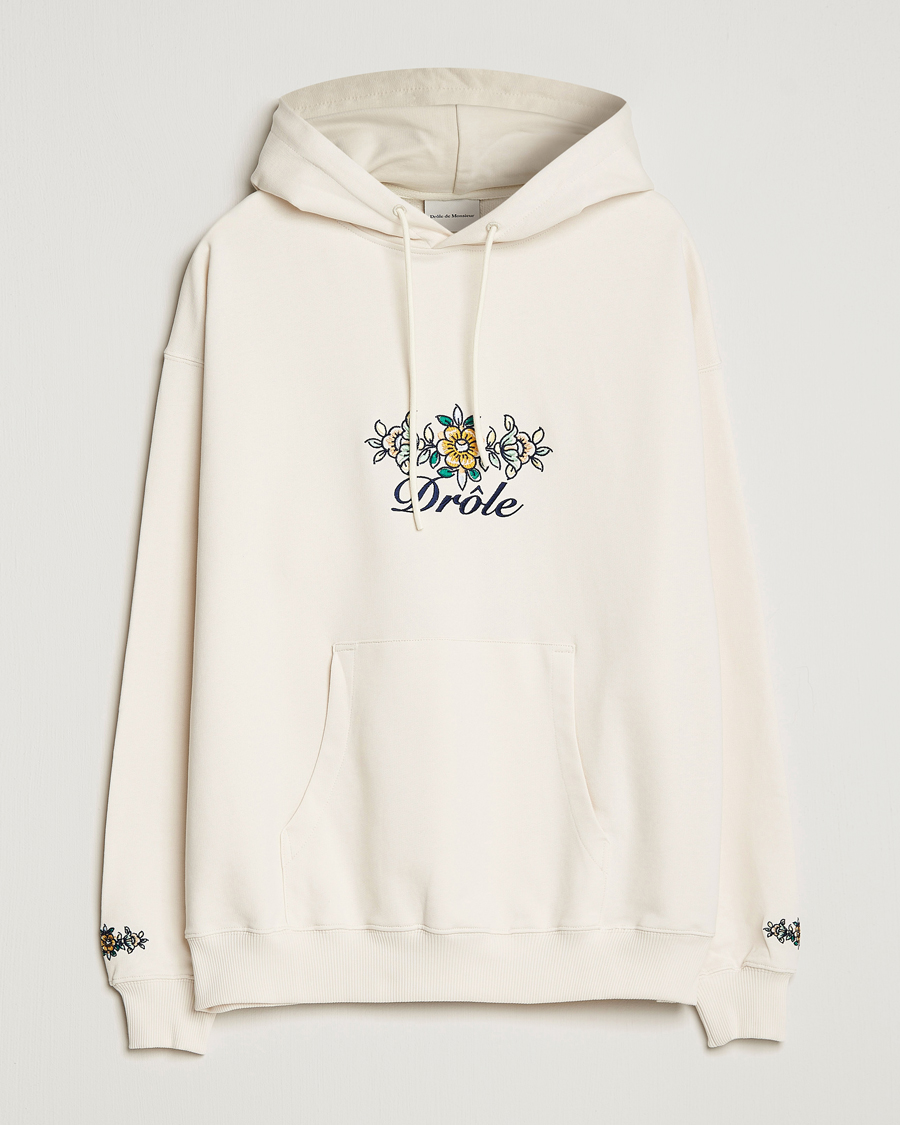 Herre | Gensere | Drôle de Monsieur | Fleur Embroidered Hoodie Off White