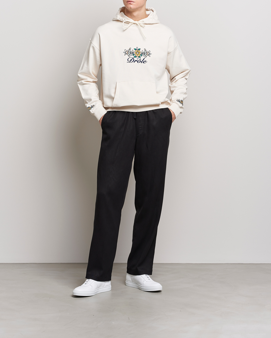 Herre | Gensere | Drôle de Monsieur | Fleur Embroidered Hoodie Off White