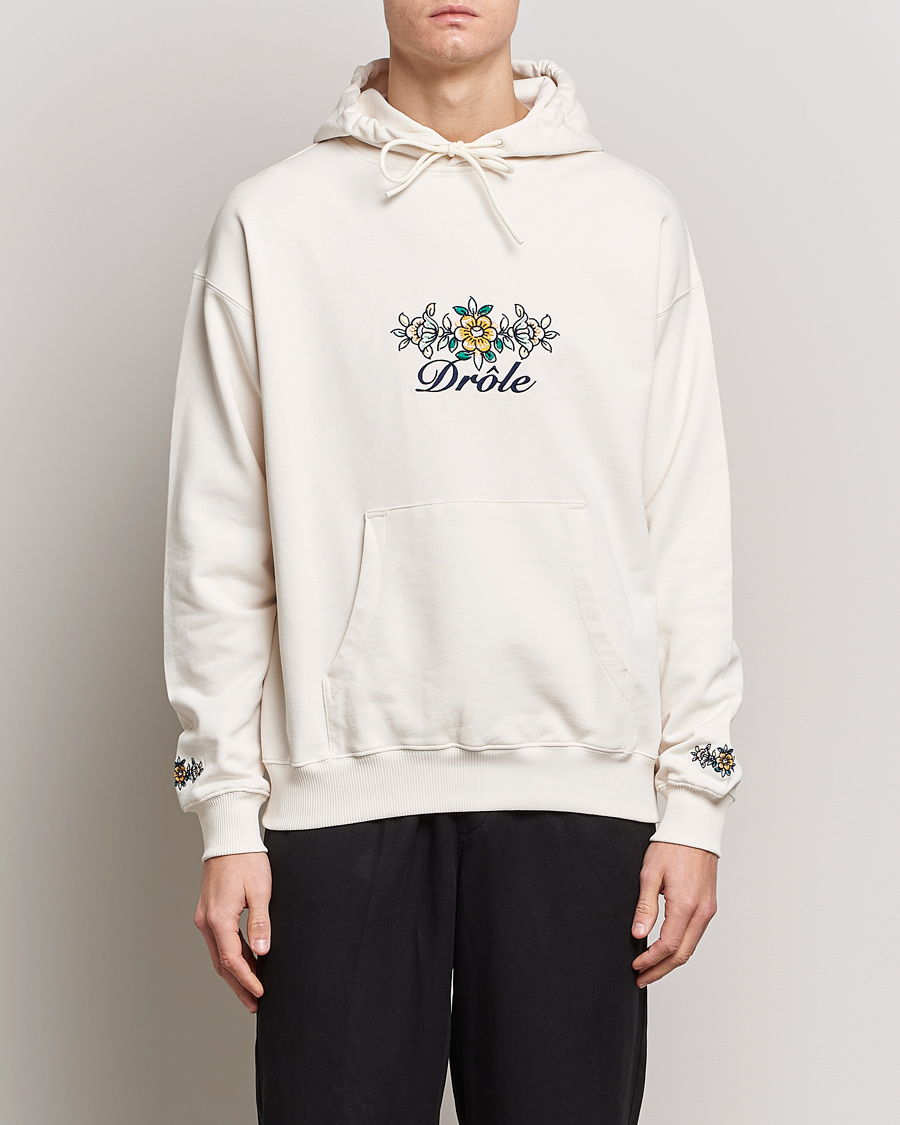 Herre | Gensere | Drôle de Monsieur | Fleur Embroidered Hoodie Off White