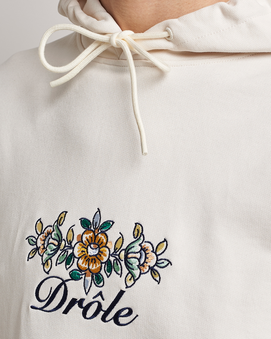 Herre | Gensere | Drôle de Monsieur | Fleur Embroidered Hoodie Off White