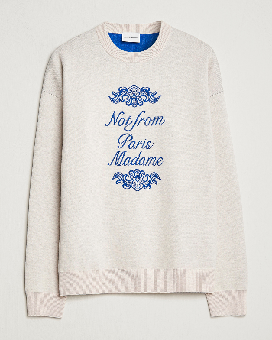 Herre | Gensere | Drôle de Monsieur | Ornaments Jacquard Sweater Beige