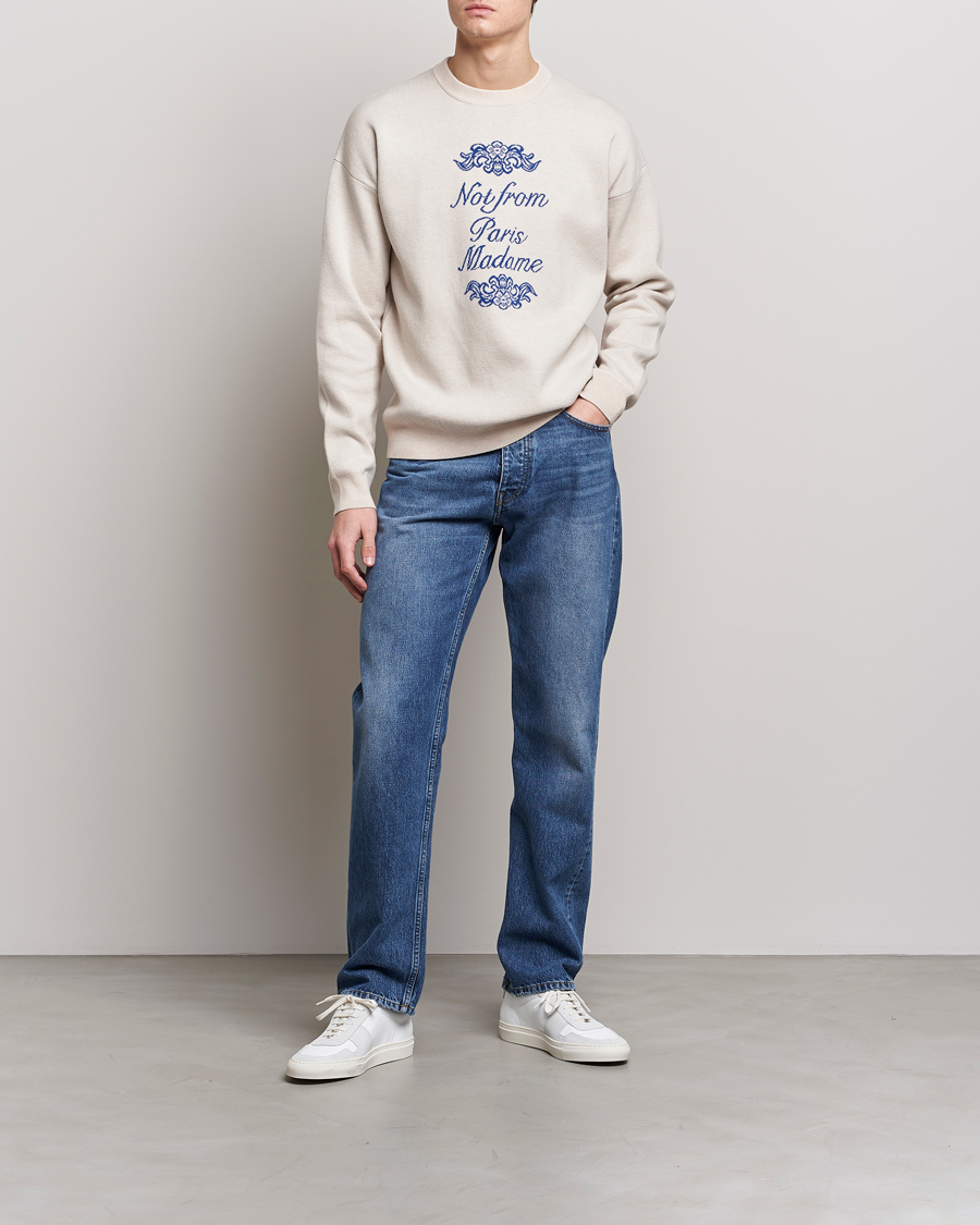Herre | Gensere | Drôle de Monsieur | Ornaments Jacquard Sweater Beige