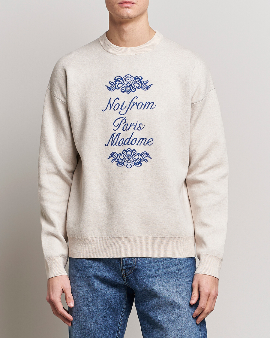 Herre | Strikkede gensere | Drôle de Monsieur | Ornaments Jacquard Sweater Beige