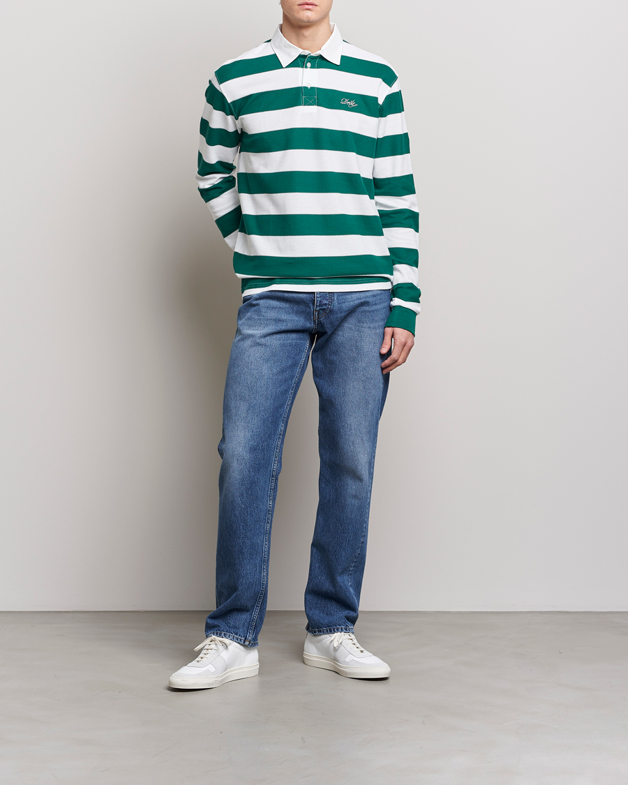 Herre | Gensere | Drôle de Monsieur | Le Polo Striped Rugby Shirt White/Green