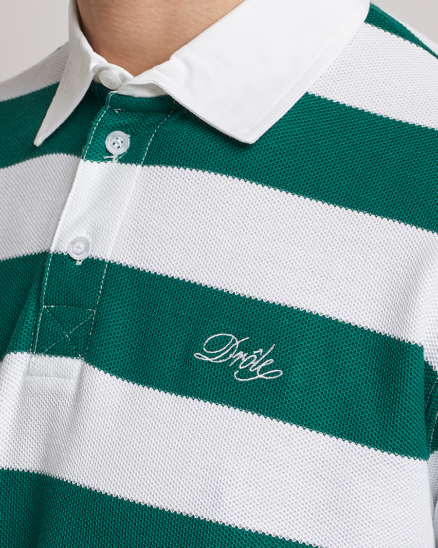 Herre | Gensere | Drôle de Monsieur | Le Polo Striped Rugby Shirt White/Green