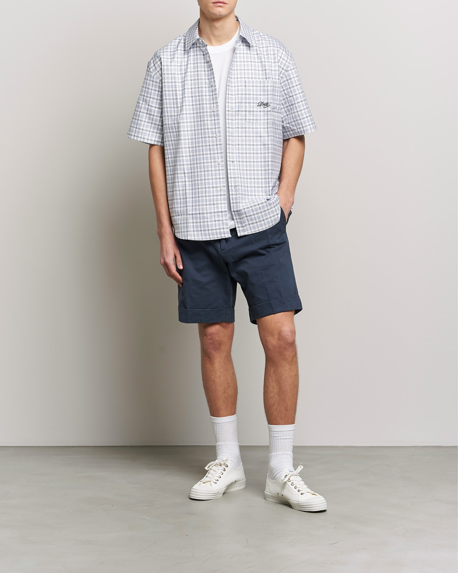 Herre | Skjorter | Drôle de Monsieur | Short Sleeve Signature Shirt Blue Check