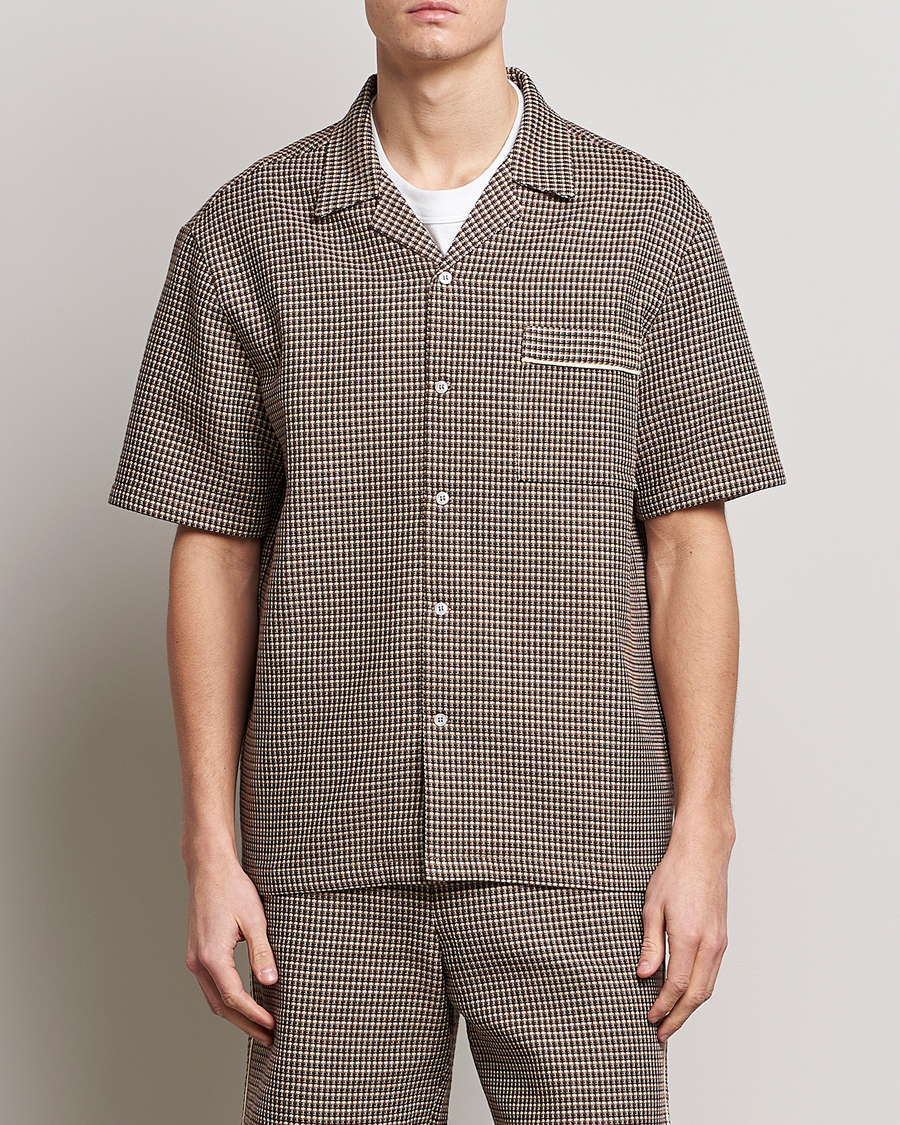 Herre | Skjorter | Drôle de Monsieur | Jacquard Bowling Shirt Brown