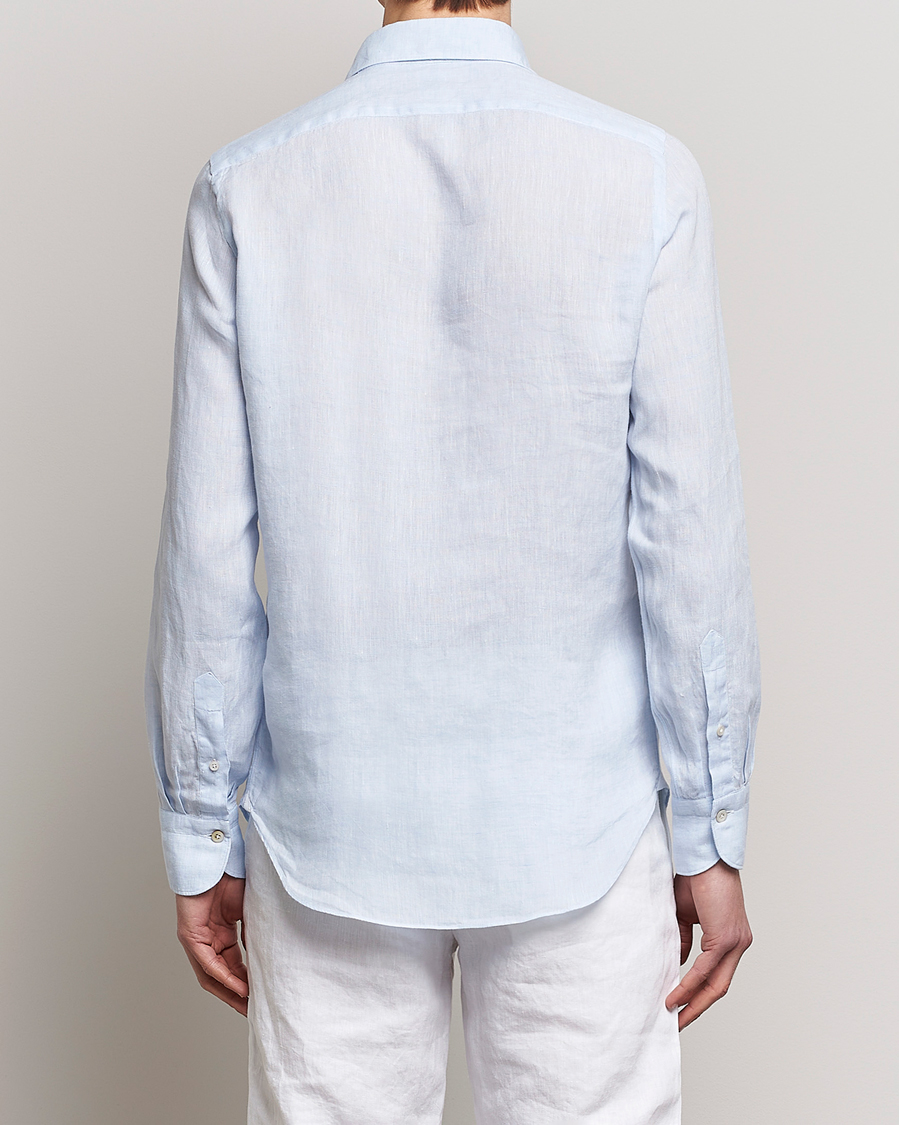 Herre | Skjorter | Finamore Napoli | Tokyo Slim Linen Shirt Light Blue