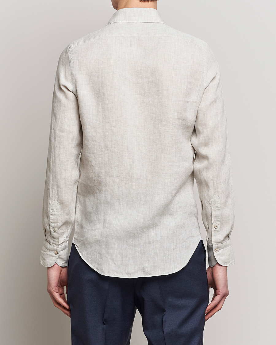 Herre | Skjorter | Finamore Napoli | Tokyo Slim Linen Shirt Oat