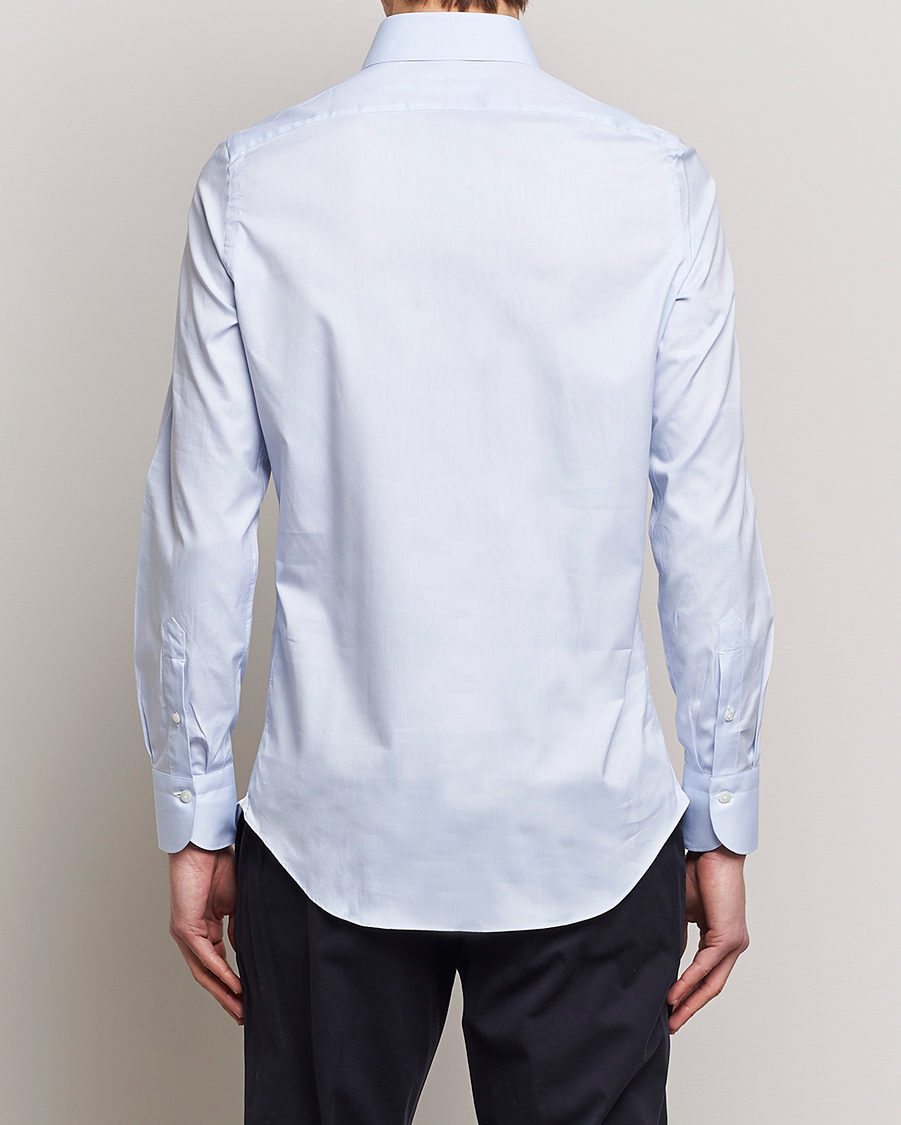 Herre | Skjorter | Finamore Napoli | Tokyo Slim Oxford Popover Shirt Light Blue