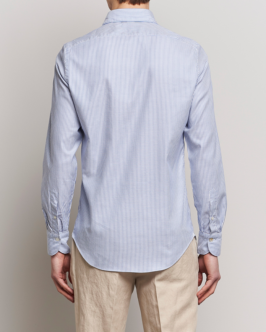 Herre | Skjorter | Finamore Napoli | Tokyo Slim Chambray Shirt Light Blue Stripe