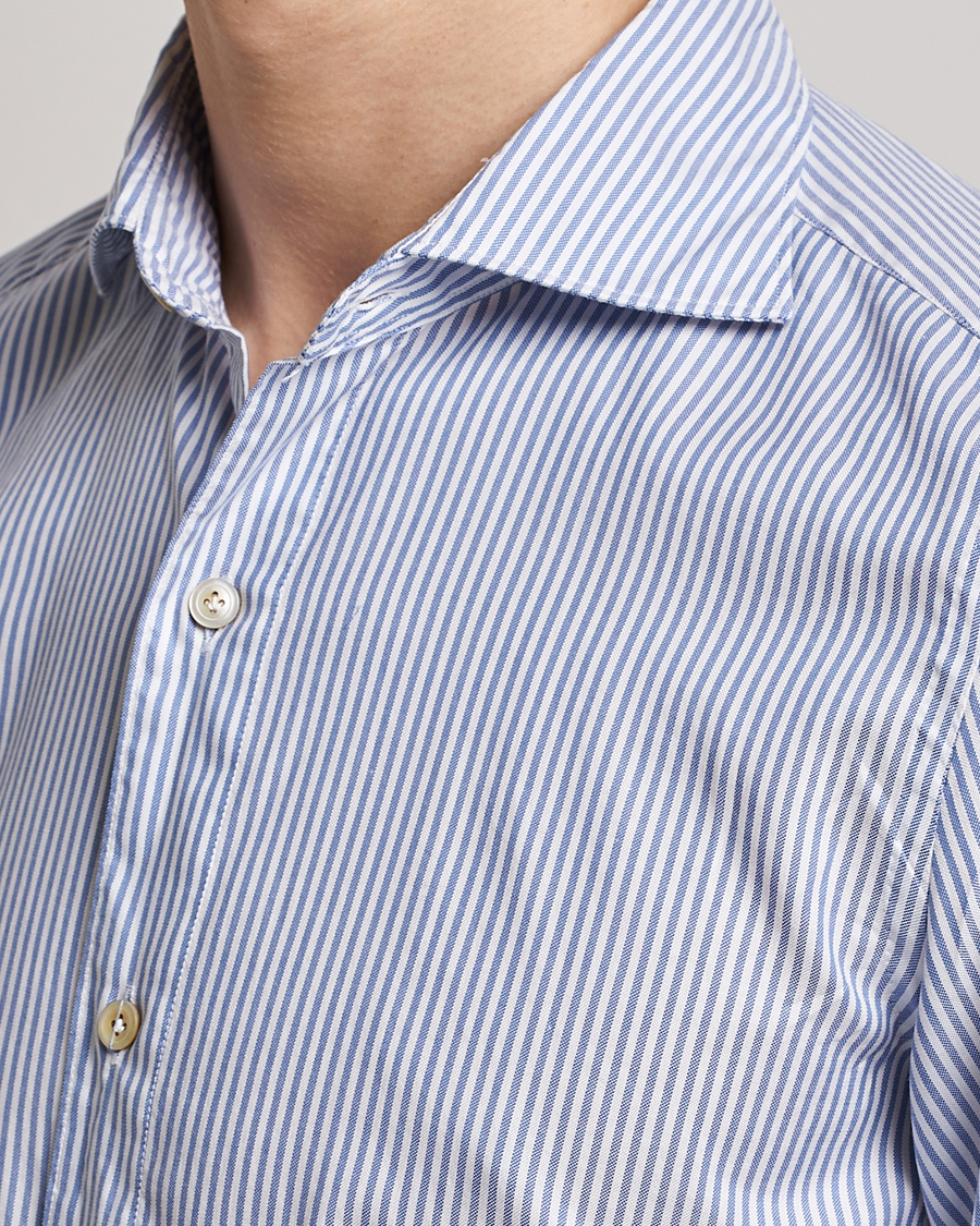 Herre | Skjorter | Finamore Napoli | Tokyo Slim Chambray Shirt Light Blue Stripe