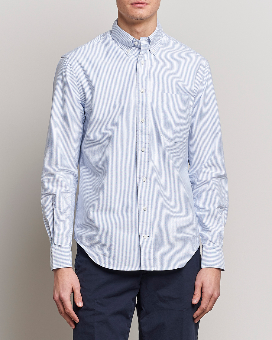 Herre |  | Gitman Vintage | Button Down Oxford Shirt Blue Stripe