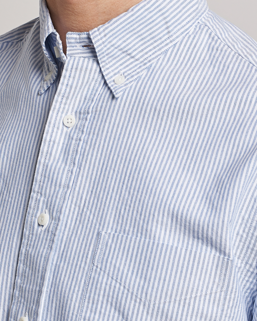 Herre | Skjorter | Gitman Vintage | Button Down Oxford Shirt Blue Stripe