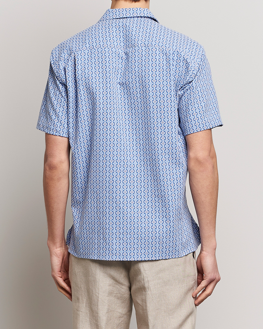 Herre | Skjorter | Gitman Vintage | Summer Ready Jacquard Camp Shirt Light Blue