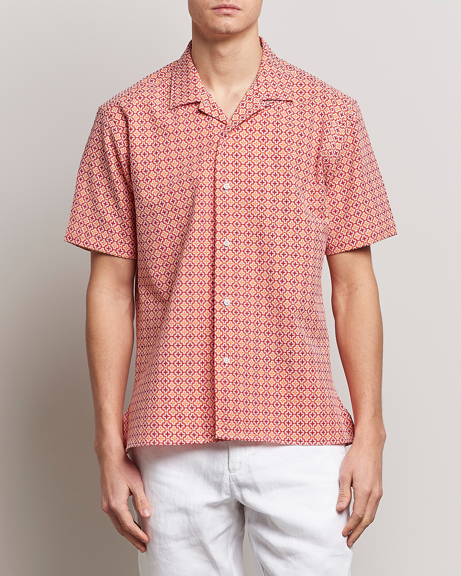 Herre | | Gitman Vintage | Summer Ready Jacquard Camp Shirt Rosa