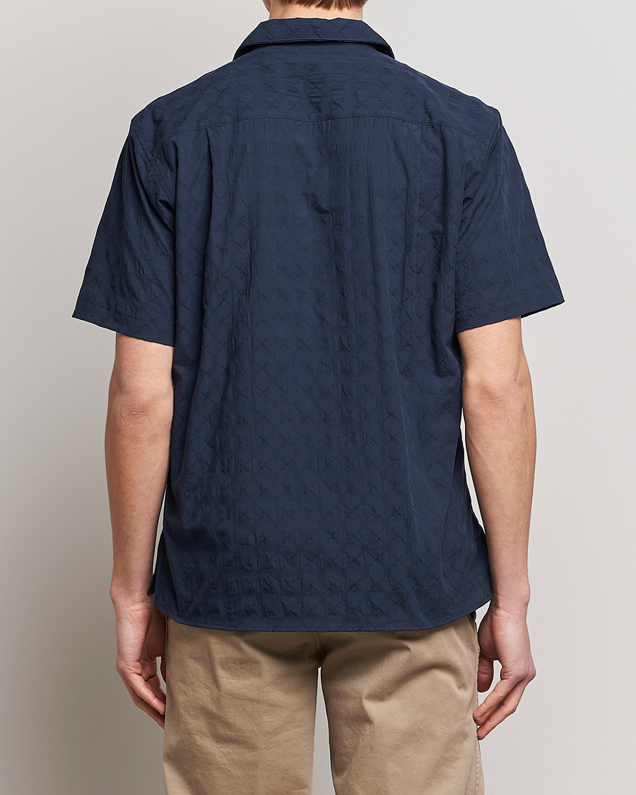 Herre | Skjorter | Gitman Vintage | Japanese Jacquard Camp Shirt Navy