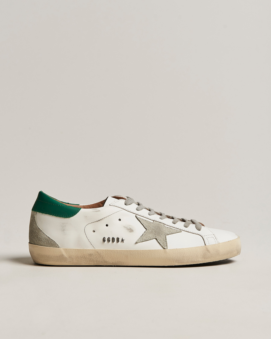 Herre | Golden Goose Deluxe Brand Super-Star Sneakers White/Green | Golden Goose | Deluxe Brand Super-Star Sneakers White/Green