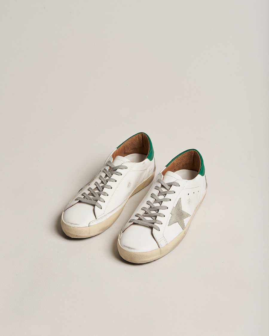 Herre | Golden Goose Deluxe Brand Super-Star Sneakers White/Green | Golden Goose | Deluxe Brand Super-Star Sneakers White/Green