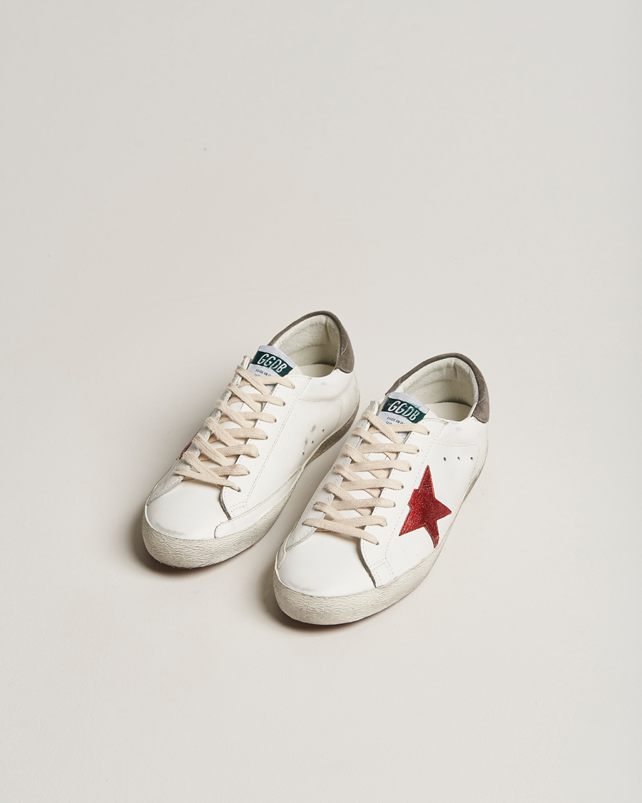 Herre | Golden Goose Deluxe Brand Super-Star Sneakers White/Red | Golden Goose | Deluxe Brand Super-Star Sneakers White/Red