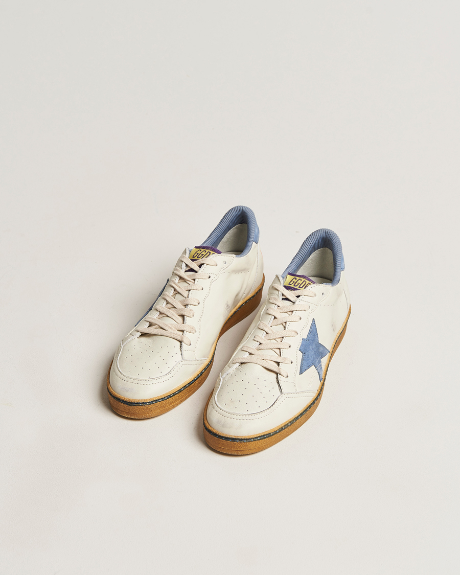 Herre | Golden Goose Deluxe Brand Ball Star Sneakers White/Powder Blue | Golden Goose | Deluxe Brand Ball Star Sneakers White/Powder Blue