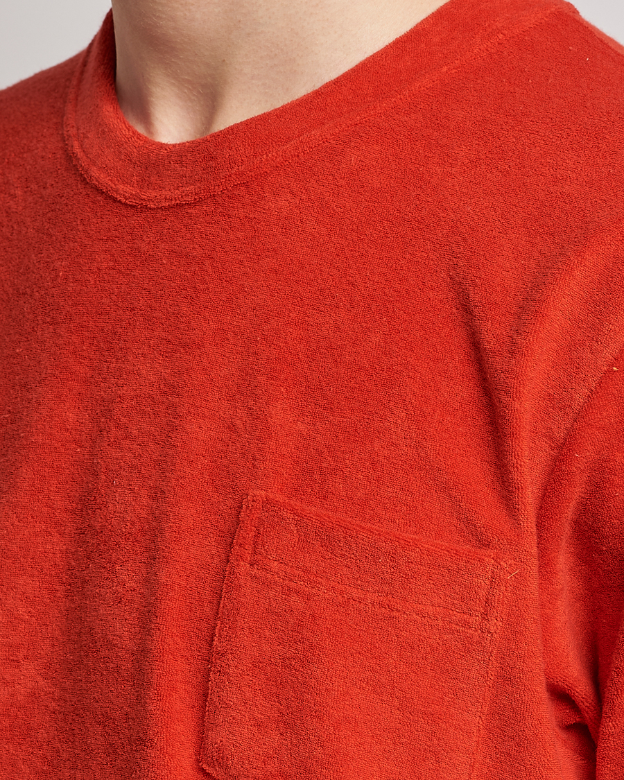 Herre | T-Shirts | Howlin' | Fons Cotton Blend Terry Pocket Tee Red Sky
