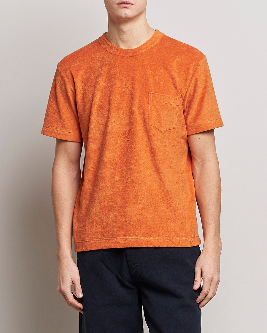 Herre | T-Shirts | Howlin' | Fons Cotton Blend Terry Pocket Tee Tangerine Dream