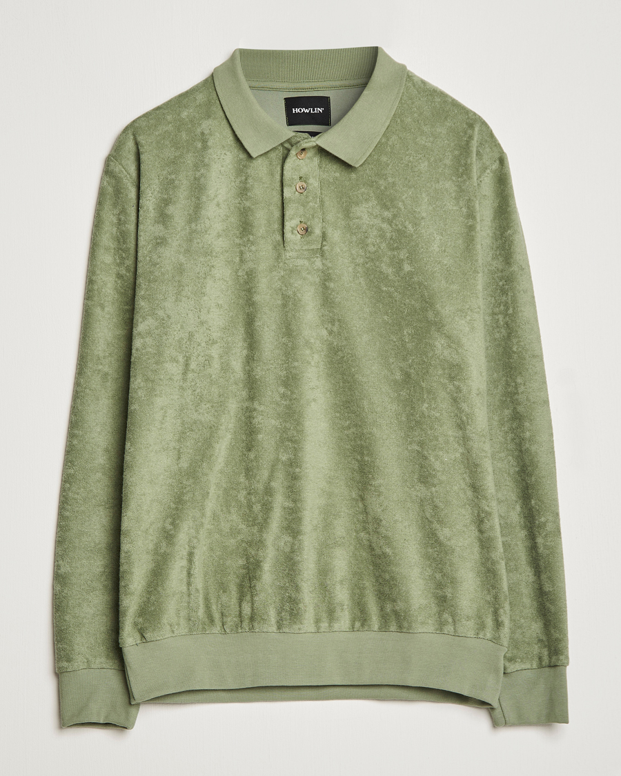 Herre | Gensere | Howlin' | Long Sleeve Terry Polo Agave
