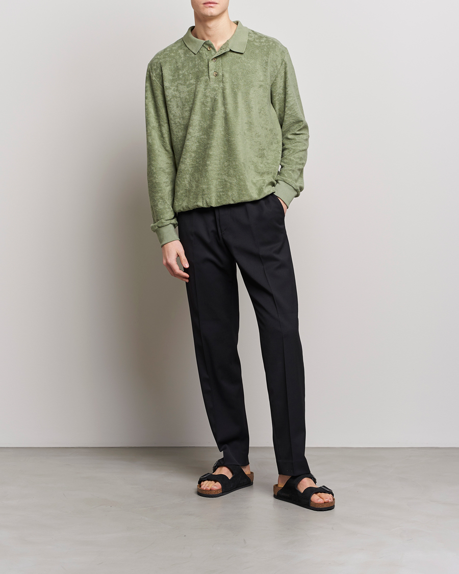 Herre | Gensere | Howlin' | Long Sleeve Terry Polo Agave