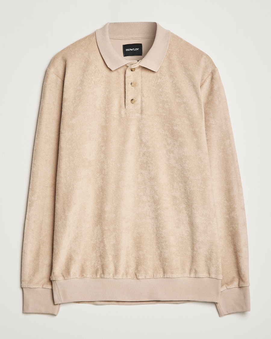 Herre | Gensere | Howlin' | Long Sleeve Terry Polo Cashew