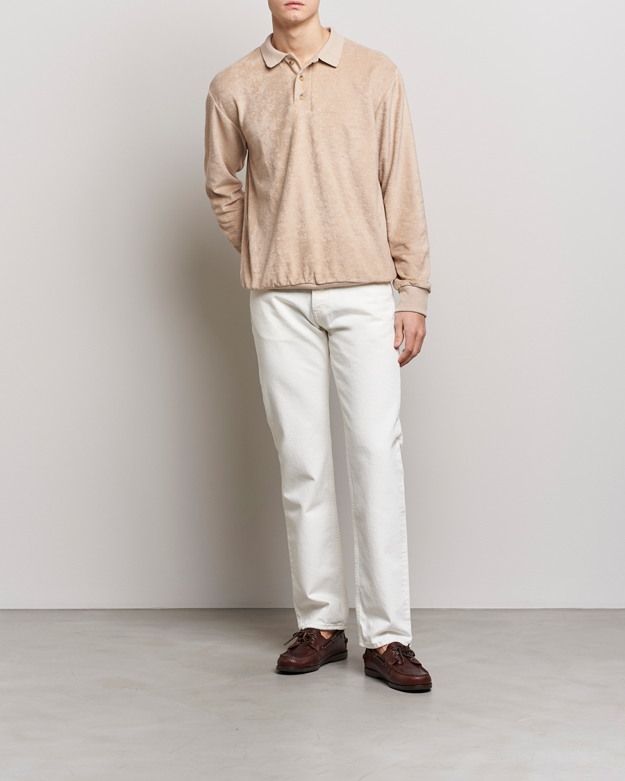Herre | Gensere | Howlin' | Long Sleeve Terry Polo Cashew