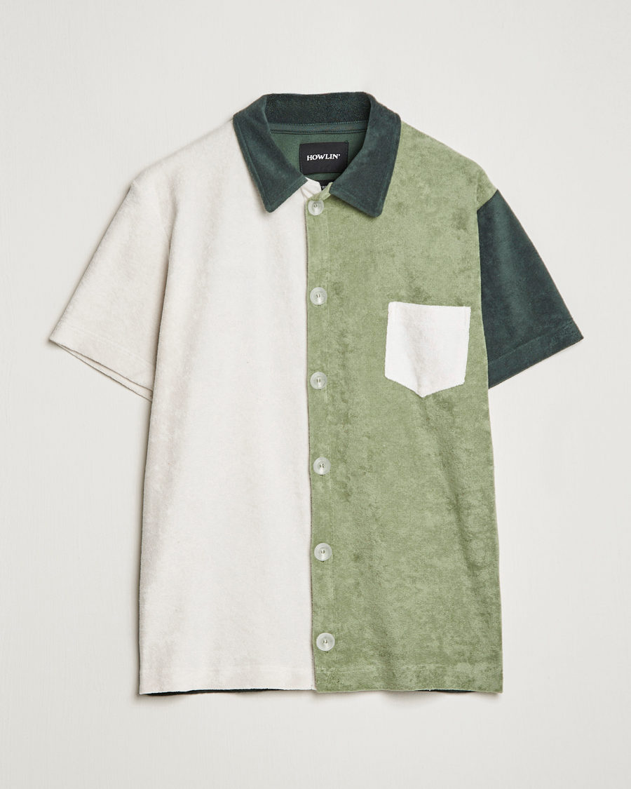 Herre | Skjorter | Howlin' | Short Sleeve Color Block Terry Shirt Agave