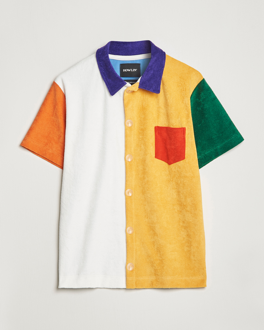 Herre | Skjorter | Howlin' | Short Sleeve Color Block Terry Shirt Butter In The Sun