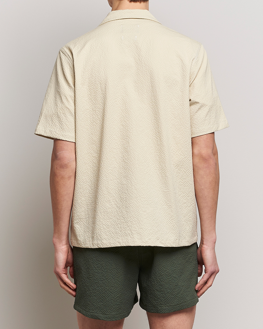 Herre | Skjorter | Howlin' | Short Sleeve Cotton Seersucker Shirt Ecru
