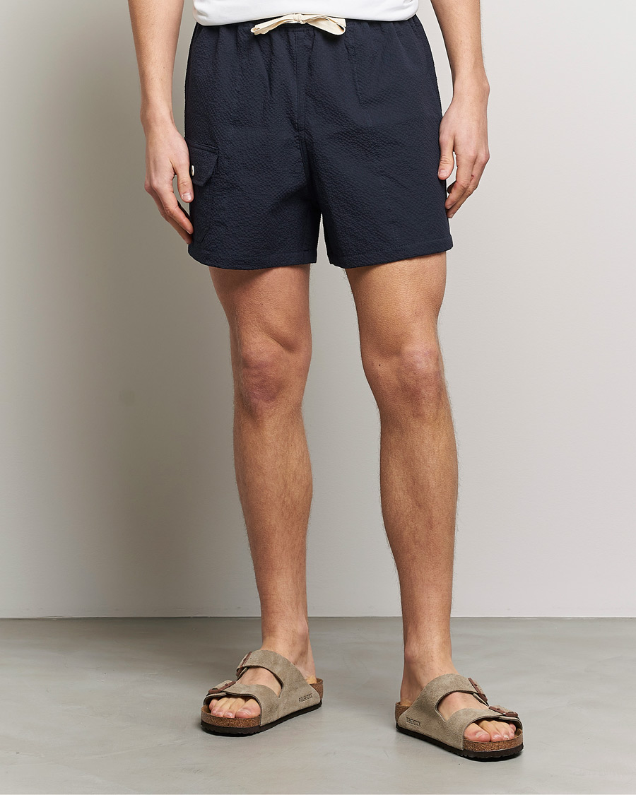 Herre |  | Howlin' | Cotton Seersucker Shorts Navy