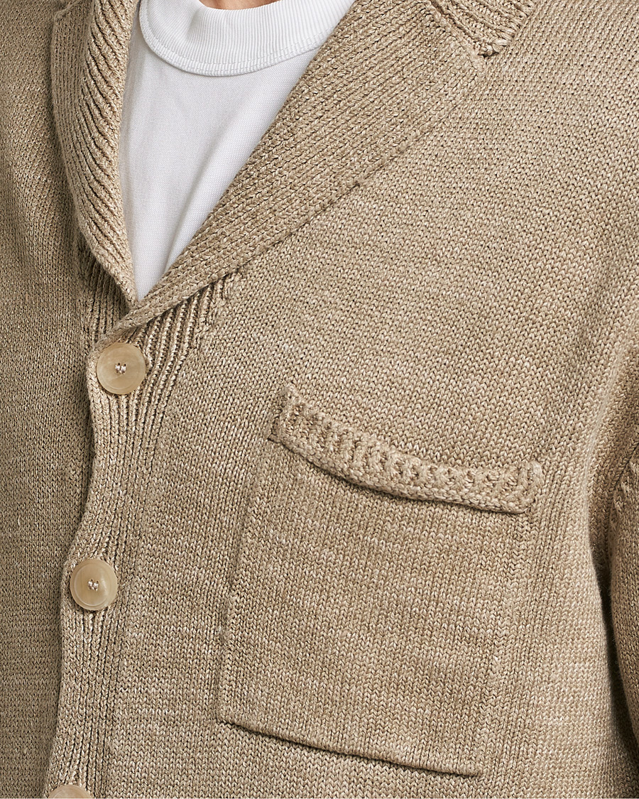 Herre | Gensere | Inis Meáin | Washed Linen Pub Jacket Dark Natural